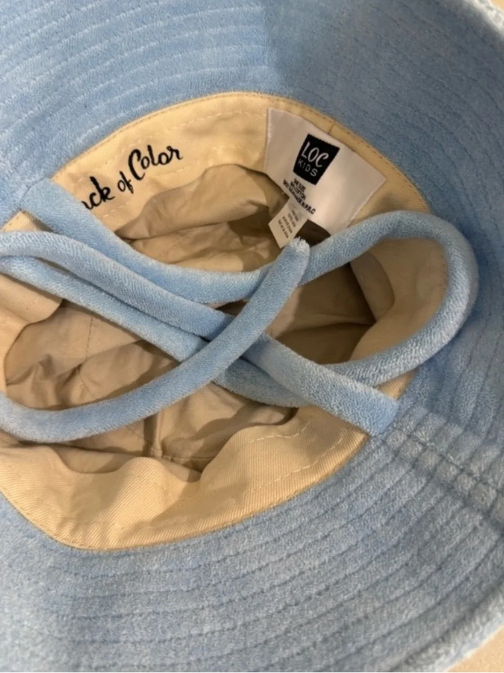 Lack Of Color Kids Light Blue Bucket Hat with Chin Ties